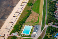 Steinmarne outdoor swimming pool in the district Duhnen in Cuxhaven in the state Lower Saxony, Germany