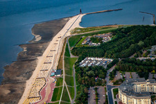 Fort Kugelbake at the mouth of the Elbe. The northernmost point of Lower Saxony in the district Döse in Cuxhaven in the state Lower Saxony, Germany