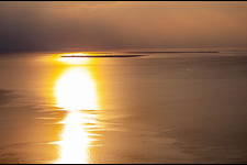 Island Neuwerk at high tide at sunset in the district Neuwerk in Hamburg in the state Hamburg, Germany