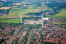 An Querkamp industrial estate from the east in the district Süder- und Westerwisch in Cuxhaven in the state Lower Saxony, Germany