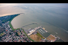 Elbe estuary from the harbor to Kugelbake in the district Döse in Cuxhaven in the state Lower Saxony, Germany