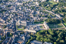 Aerial photograpy of Building complex in the park of the castle Eu in Eu in Normandie, France