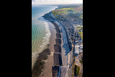 Aerial photograpy of Plague in Mers-les-Bains in the state Somme, France