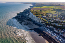 Aerial view of Cliffs in Mers-les-Bains in the state Somme, France