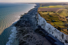 Aerial photograpy of Cliffs in Mers-les-Bains in the state Somme, France