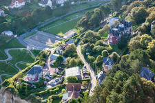 Aerial photograpy of Casino Street in Ault in the state Somme, France