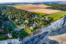 Aerial view of Cise Cliff in Ault in the state Somme, France