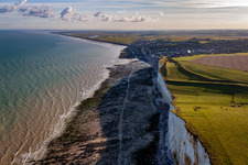 Aerial view of Ault in the state Somme, France