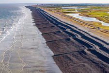 Oblique view of Channel coast in Woignarue in the state Somme, France