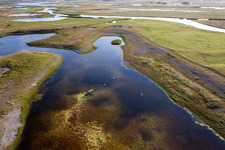 Aerial view of Hable d'Ault in Woignarue in the state Somme, France