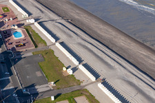 Beach landscape on the Coast to the English Channel in Cayeux-sur-Mer in Hauts-de-France, France