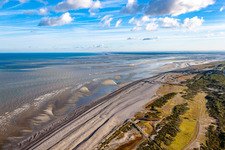 Aerial view of Cayeux-sur-Mer in the state Somme, France
