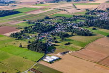 Aerial view of Bourseville in the state Somme, France