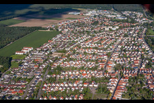 Aerial view of From the west in Bellheim in the state Rhineland-Palatinate, Germany