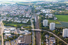 Bird's eye view of BG Accident Clinic in the district Oggersheim in Ludwigshafen am Rhein in the state Rhineland-Palatinate, Germany