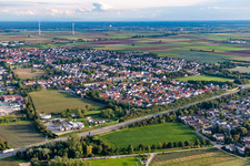 Bird's eye view of District Dannstadt in Dannstadt-Schauernheim in the state Rhineland-Palatinate, Germany
