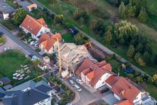 Aerial view of Lothringer Street in Offenbach an der Queich in the state Rhineland-Palatinate, Germany
