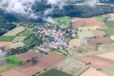 Village - view on the edge of agricultural fields and farmland in Weil in the state Baden-Wurttemberg, Germany