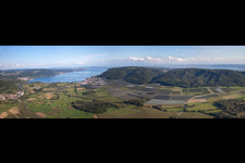 Aerial photograpy of Village on the banks of the area Lake Constance in the district Bodman in Bodman-Ludwigshafen in the state Baden-Wurttemberg