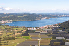 Village on the banks of the area Lake Constance in the district Bodman in Bodman-Ludwigshafen in the state Baden-Wurttemberg from above