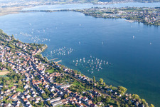 Island area Reichenau with the village center in Allensbach in the state Baden-Wurttemberg