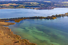 Aerial photograpy of Footbridge to Reichenau - Pirminstr in the district Lindenbühl in Reichenau in the state Baden-Wuerttemberg, Germany