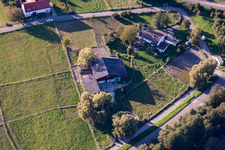 Aerial view of Lilly's Riding Stable in the district Wollmatingen in Konstanz in the state Baden-Wuerttemberg, Germany