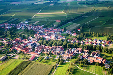 Aerial photograpy of Village - view on the edge of agricultural fields and farmland in Dierbach in the state Rhineland-Palatinate