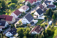 Aerial view of Mühlstr in Barbelroth in the state Rhineland-Palatinate, Germany