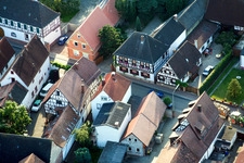 Village view in Barbelroth in the state Rhineland-Palatinate, Germany out of the air