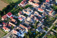 Saarstrasse from the southwest in Kandel in the state Rhineland-Palatinate, Germany from above