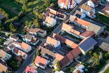 Saarstrasse from the southwest in Kandel in the state Rhineland-Palatinate, Germany seen from above