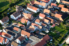 Bird's eye view of Saarstrasse from the southwest in Kandel in the state Rhineland-Palatinate, Germany