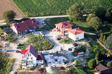 New development area Am Höhenweg in Kandel in the state Rhineland-Palatinate, Germany seen from a drone
