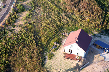 New development area Am Höhenweg in Kandel in the state Rhineland-Palatinate, Germany seen from a drone