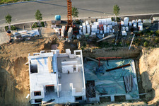Aerial view of New development area Am Höhenweg in Kandel in the state Rhineland-Palatinate, Germany