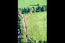 Fun-Forest giant zip line at the forest swimming pool in Kandel in the state Rhineland-Palatinate, Germany