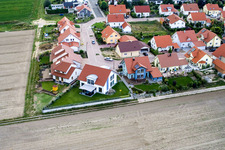 In the Bannholz in the district Hayna in Herxheim bei Landau in the state Rhineland-Palatinate, Germany from above