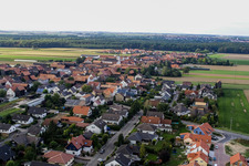 Ringstr in the district Hayna in Herxheim bei Landau in the state Rhineland-Palatinate, Germany from the plane