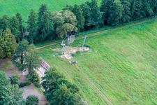 Giant zip line, Fun-Forest camp in Kandel in the state Rhineland-Palatinate, Germany out of the air