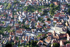 Aerial view of Cany-Barville Street in the district Maximiliansau in Wörth am Rhein in the state Rhineland-Palatinate, Germany