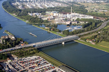 Rhine bridges Maxau in the district Maximiliansau in Wörth am Rhein in the state Rhineland-Palatinate, Germany