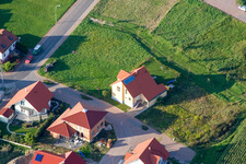 Aerial view of Uhlandstr in Neuburg am Rhein in the state Rhineland-Palatinate, Germany