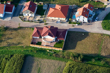 Aerial photograpy of Kantstr in Neuburg am Rhein in the state Rhineland-Palatinate, Germany