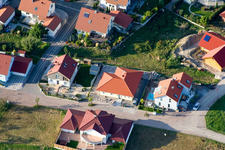 Oblique view of Kantstr in Neuburg am Rhein in the state Rhineland-Palatinate, Germany