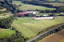Aerial view of Riding stable in Neewiller-près-Lauterbourg in the state Bas-Rhin, France