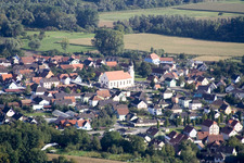 Aerial view of From the west in Mothern in the state Bas-Rhin, France