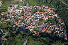 Oblique view of Schaffhausen pres Seltz in Schaffhouse-près-Seltz in the state Bas-Rhin, France