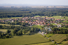 Forstfeld in the state Bas-Rhin, France from above