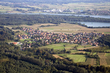 Fort-Louis in the state Bas-Rhin, France from a drone
